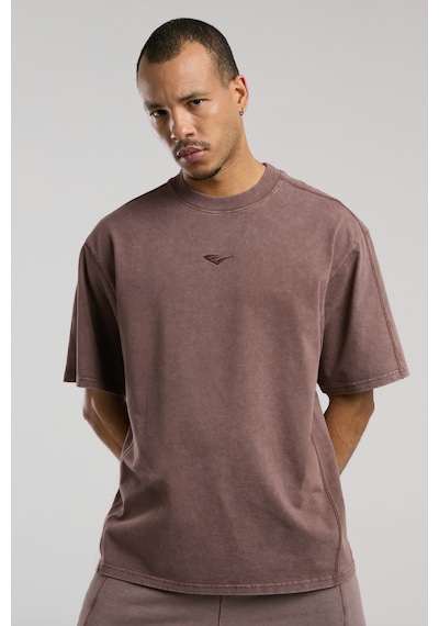 Everlast Bronx 1910 Oversize Yıkamalı Kahverengi Erkek Tişört Kahverengi