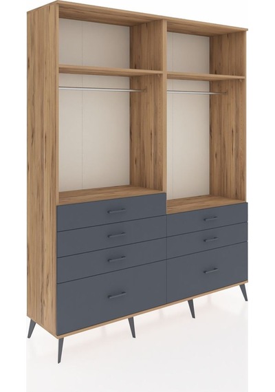 Hyperion Gardrop 4 Raflı 7 Çekmeceli 2 Askılı 176x44x221 Çam-çam/antrasit Çam/antrasit Hyperion Gardrop 4 Raflı 7 Çekmeceli 2 Askılı 176x44x221 Çam-çam/antrasit Çam/antrasit