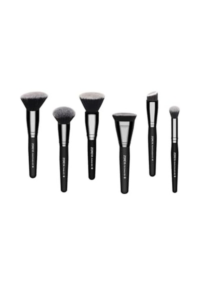 Z'oreya Kabuki Professional 6 Parça Makyaj Fırça Seti, Siyah