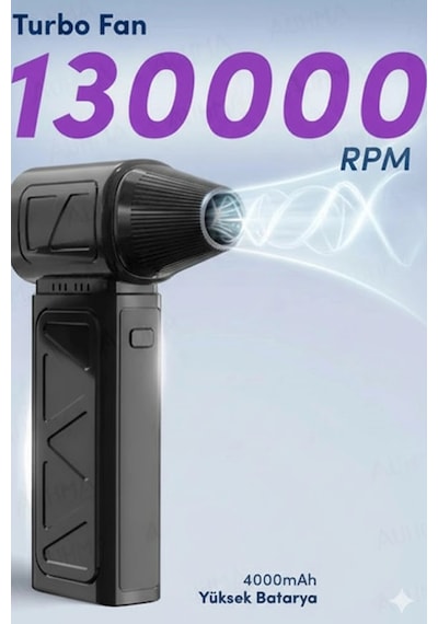 Kargo Mini Turbo Fan 130.000 Rpm Şarjlı 8000 Mah Batarya 4 Vitesli Taşınabilir Elektrikli Hava Üfleyici Kompresör