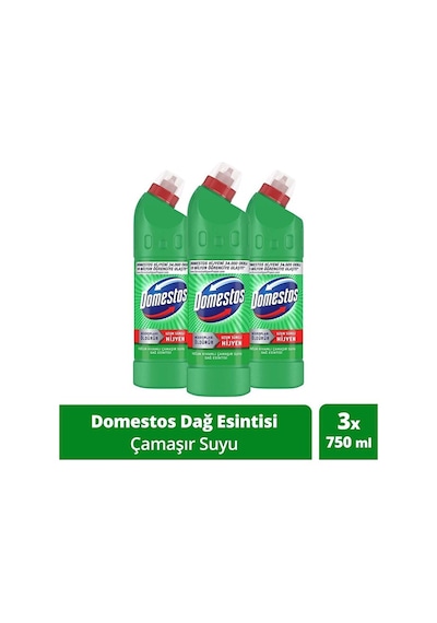 Domestos Çamaşır Suyu Dağ Esintisi 750 Ml X3 Adet 3'lü Set