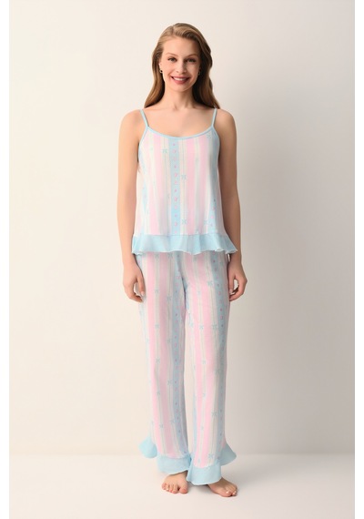 Suwen Briella Pamuklu Atlet Pantolon Pijama Takımı Sh26612660a334 Pembe