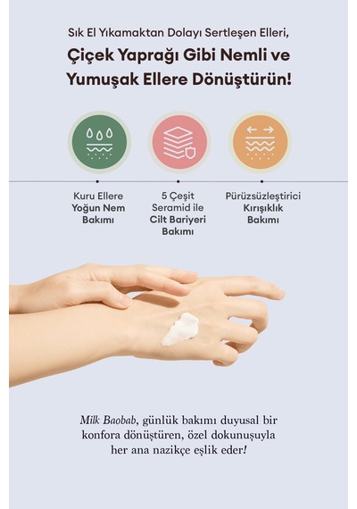 Yaşlanma Karşıtı Yumuşatıcı Parfümlü El Kremi Mılk Baobab Blooming Perfume Hand Cream White Musk