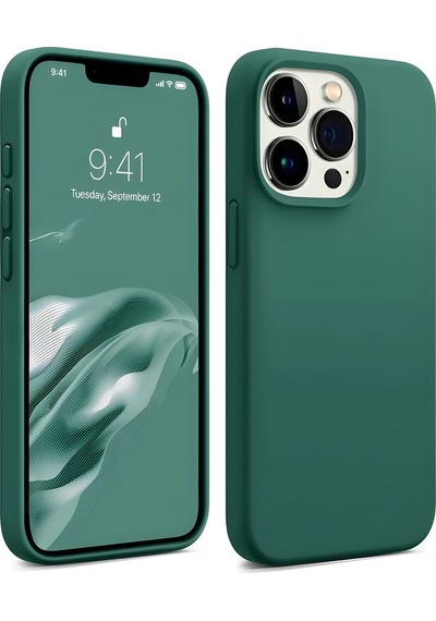 Bix Apple Uyumlu iPhone 14 Pro Max Silikon Kılıf Magsafe Güçlü Koruma Darbe Emici Biber Yeşili