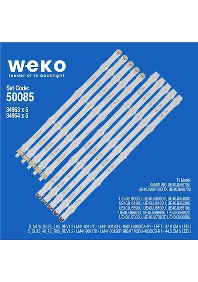 Samsung Ua40mu6100k 40'' İnç 10 Adet Tv Led Bar Tvnizin İçindeki Led Barla Aynısı Olduğunu Görmeden Almayınız. Led Bar Ürünlerinde Paket Açıldığında İade Kabul Edilmemektedir.