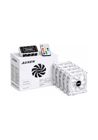 Ausen Kontrolcü Kumanda 5 Adet Beyaz Rgb Fan Set