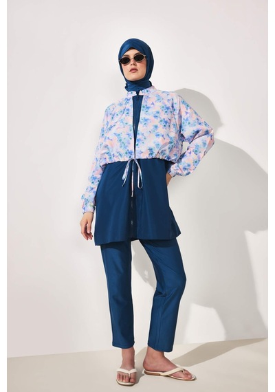 Defacto Regular Fıt Çiçekli 5li Burkini Mayo G7443ax26hsbe376 Mavi-be376