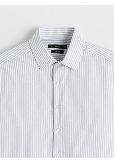 Lcw Busıness Yeşil Slim Fit Çizgili Gabardin Erkek Gömlek