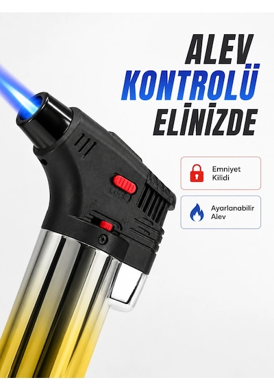 Kargo Çok Amaçlı Jet Alev Çakmak Kamp Mutfak Ve Puro Kullanımına Uygun Najmaddin Ahşap