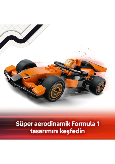 LEGO® City McLaren Yarış Arabalı F1® Sürücüsü 60442 - 6 Yaş ve Üzeri Çocuklar için Mini Yarış Arabası İçeren Oyuncak Yapım Seti (86P)