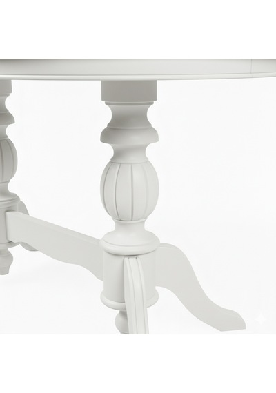 Lindon Çift Baba Ayaklı Açılır Masif Ahşap Oval Yemek Masası 100x170 Beyaz Lindon Çift Baba Ayaklı Açılır Masif Ahşap Oval Yemek Masası 100x170 Beyaz