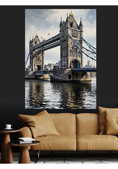 Ahşap Tablo Londra Tower Bridge Manzarası