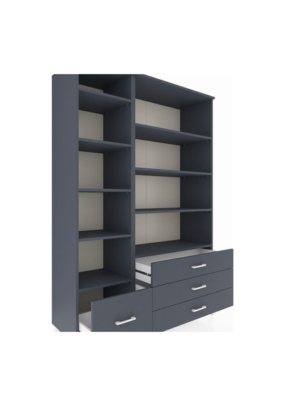 Hyperion Dolap 9 Raflı 4 Çekmeceli 132x44x195 Antrasit-antrasit/antrasit Antrasıt/antrasıt - Antrasıt Hyperion Dolap 9 Raflı 4 Çekmeceli 132x44x195 Antrasit-antrasit/antrasit Antrasıt/antrasıt - Antrasıt