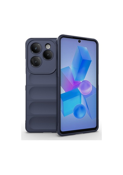Zore İnfinix Hot 40 Pro Kılıf Esnek Tpu Oyuklu Arka Yüzey Tasarımlı Etnik Silikon Lacivert
