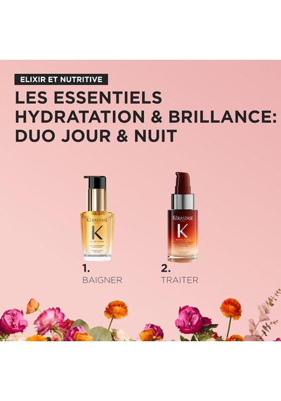 Mini Hero Duo Spring Set - Parlak Ve Kuru Saçlar İçin Hediye Seti - Nutritive 8h Magic Night Serum Ve Elixir Ultime Hair Oil