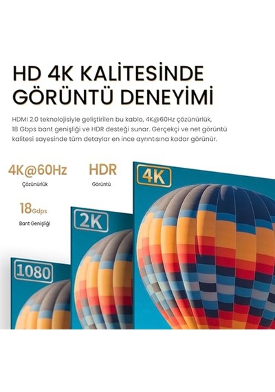 4k 30hz 18gbps Hdr Arc Hdcp Hdmı 2.0 Kablo 20 Metre