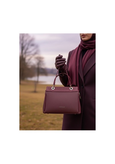 Just Polo Kadın Şık Ve Lüx El & Omuz Çantası Ebat 18 X 26 Cm Shopper Bordo 23607057