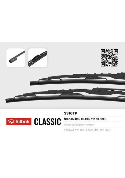 Silecek - 614 - Süpürgesi Fıskiyeli Metal Tip 500 - Glblseme - Mm Pimli