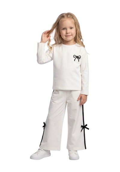 New Kids Kız Takım Çocuk Uzun Kol Fiyonk Byz Detaylı -91251 Beyaz