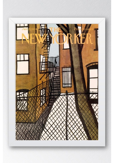 The New Yorker Çerçeveli Tablo January 21 1974 - Arka Sokak Tablosu