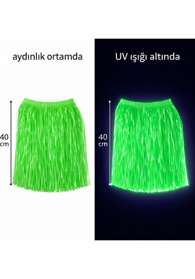 Neon Yeşil Hawaii Parti Eteği 40 Cm " 60899406