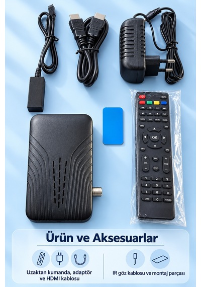 Tek Hd Uydu Alıcısı Hdmı Bağlantılı Uzaktan Kumandalı Najmaddin