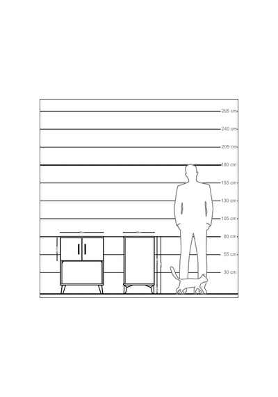 Kronos Komodin 2 Raflı 2 Kapaklı 60x59x80 Antrasit-çam Antrasit
