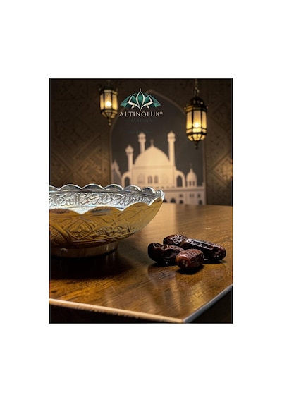 Paslanmaz Çelik Hurma Tası Şık Ve Dayanıklı Hurmalık Sunum Kasesi, Ramazan Ve Bayram İkramlık, Hediyelik Modern İslami Sofra Ürünü Gümüş