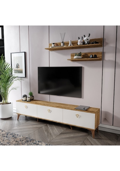 Simple Modern 180 Cm Smp18033 Tv Ünitesi 2 Raflı Eekru Ceviz Ceviz - Ekru Simple Modern 180 Cm Smp18033 Tv Ünitesi 2 Raflı Eekru Ceviz Ceviz - Ekru