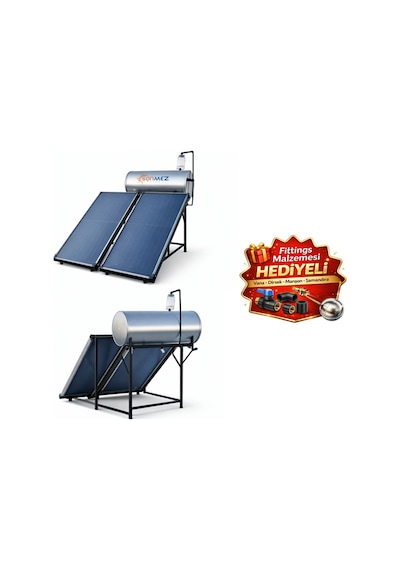 Solar Çift Panelli Güneş Enerjisi Su Isıtma Sistemi Kapalı Devre Basınçlı