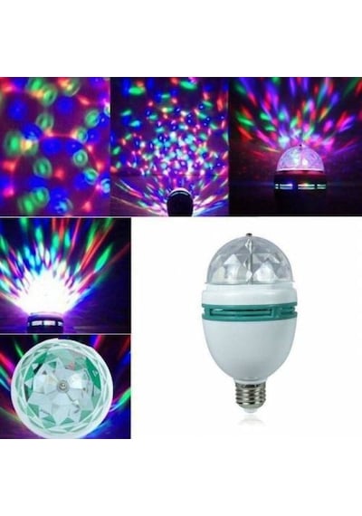 E27 Duylu Rgb Disko Topu Rengarenk Işık  Parti Disco Lambası Renk
