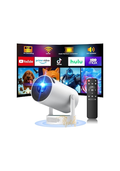 Harvox Hy300 Pro Max Bataryalı Projeksiyon Kablosuz Kullanım, Elektrik Olmadan Sinema Keyfi, 4k Destekli, Wifi 6, Bluetooth 5.0, Otomatik Focus