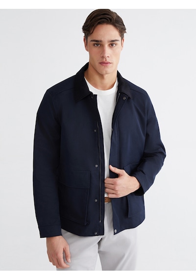 Lcwaıkıkı Classic Lacivert Kadife Yaka Gabardin Erkek Ceket
