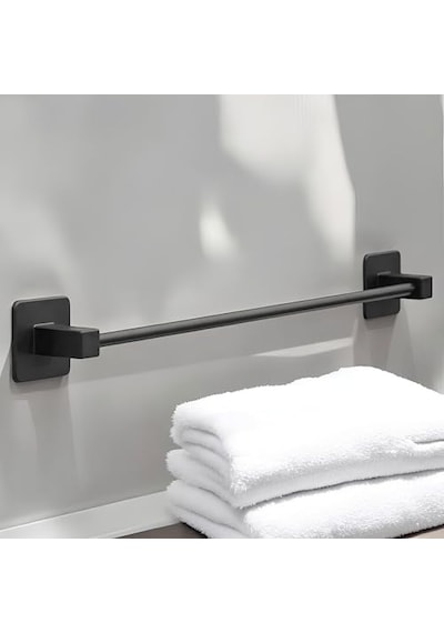 Plastik Havluluk Yapışkanlı Siyah Banyo Lavabo Mutfak Uzun Kağıt Bez Havlu Askısı Kağıtlık 39 Cm Diğer