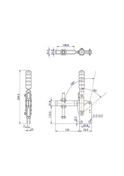 Goodhand Gh-101-jsb Dikey Geçişli Kelepçe 550 Kg Kapasiteli Düz