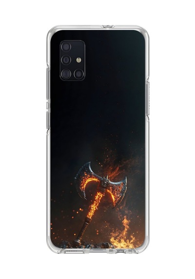 Samsung Galaxy A51 Uyumlu Şeffaf Kılıf Balta Tasarımlı