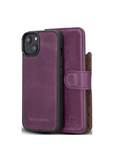 Bouletta Apple İphone 14 Uyumlu Deri Cüzdanlı Kılıf Mwwn Cz7 Mor