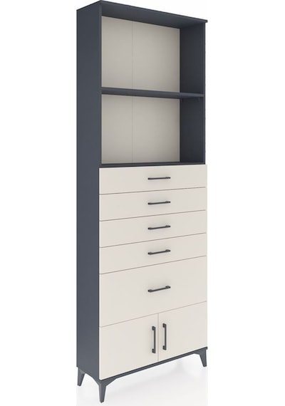 Arges Dolap 2 Raflı 5 Çekmeceli 2 Kapaklı 88x30x243 Antrasit-aytaşı Antrasit Arges Dolap 2 Raflı 5 Çekmeceli 2 Kapaklı 88x30x243 Antrasit-aytaşı Antrasit