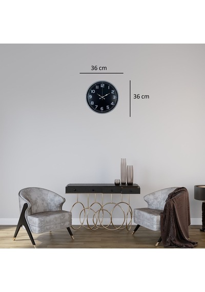 Gri Zarafet 36 Cm Duvar Saat Çok Renkli