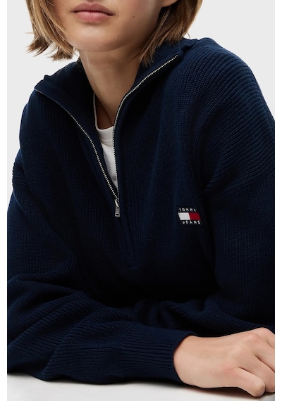 Tommy Jeans % 100 Pamuk Yarım Fermuarlı Balıkçı Yaka Kazak Kadın Kazak Dw0dw22928 C1g Lacivert Tommy Jeans % 100 Pamuk Yarım Fermuarlı Balıkçı Yaka Kazak Kadın Kazak Dw0dw22928 C1g Lacivert