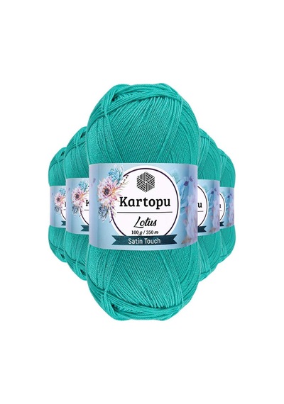 5 Adet Lotus Bikini Büstiyer Bluz Örgü İpi K440 Yeşil Çok Renkli
