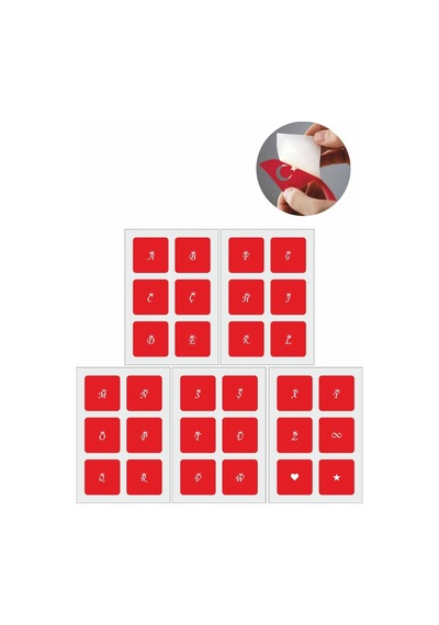 Enhavalı Mini Taçlı Harf Dövme Şablonu