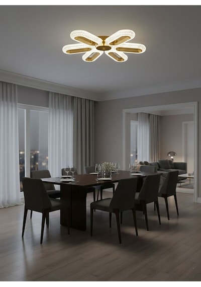 Eclipse Model 6"lı Gold 3 Renk Modu Ledli Modern Tavana Sıfır Salon Mutfak Yatak Odası Led Avize Altın