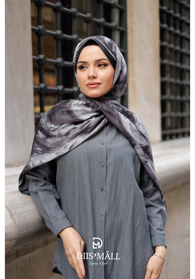 Mimiyum Authera Desen Soft Şal Siyah