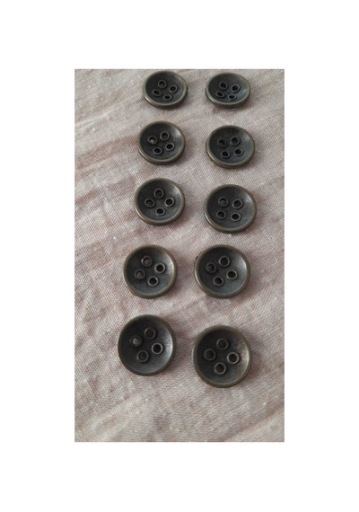 Antık Sarı Metal Düğme 12 Mm 10 Adet