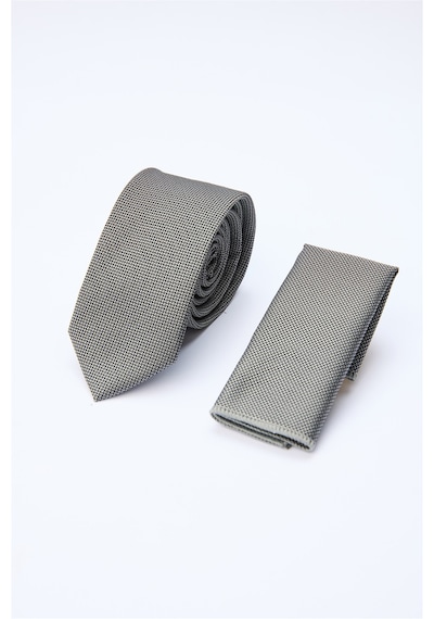 İmza Gri Kuş Gözü Desen 7 Cm Kravat 1090260100
