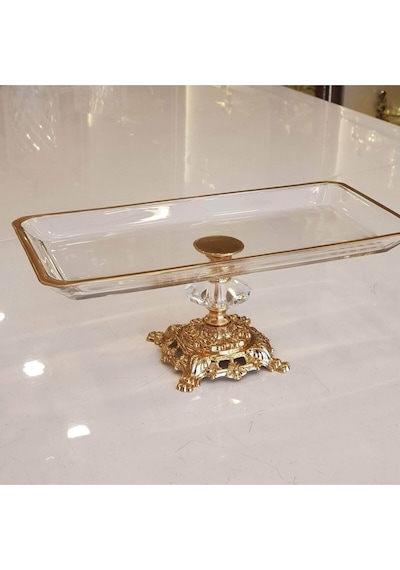 Atabey Home Döküm Ayaklı Yaldız Detaylı Servis Tabağı