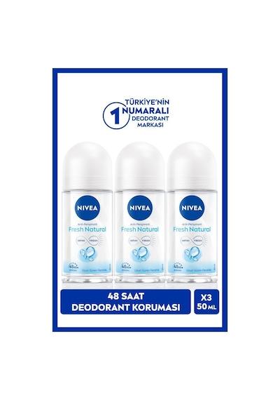 Nivea Fresh Natural 48 Saat Kadın Roll-On Deodorant 3 x 50 ML