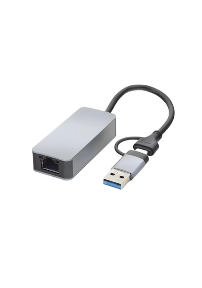 Microcase Alüminyum Gövde 2.5g Rj45 Ethernet Dönüştürücü - Usb 3.0 Ve Type-c 2'si 1 Arada İnternet Adaptörü-al5812