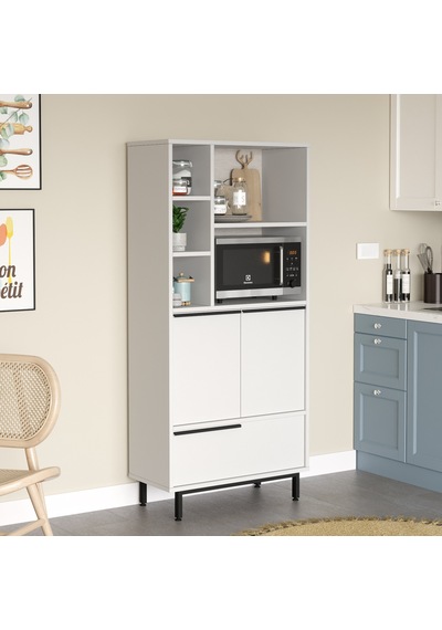 Robin Home Lidya Mutfak Kiler Dolabı Mikrodalga 3 Kapaklı Raflı M
